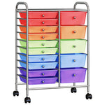 XXL 15-Drawer Mobile Storage Trolley Multicolour Plastic 320410