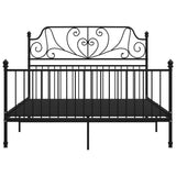 Bed Frame Black Powder-coated metal Double Durable Bed Frame 324853