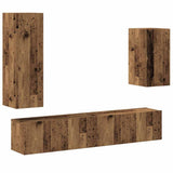 4 Piece TV Cabinet Set Wall-mounted Old Wood Engineered Wood 3329151