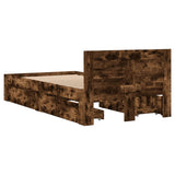 Bed Frame with Headboard without Mattress Smoked Oak 90x200 cm 3295587