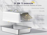 Stainless Steel Cat Litter Box with Removable Lid, Scoop, Filter Bags, for Larger Cats, White T3398P376114