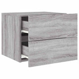 Wall-mounted Bedside Cabinet with LED Lights Grey Sonoma 836822