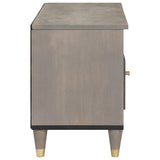 TV Cabinet with Drawer Grey 80 x 33 x 46 cm Solid Mango Wood 4018789