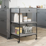 Kitchen Trolley Grey Sonoma 60x48x89.5 cm Engineered Wood 842374