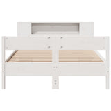Bookcase Bed without Mattress White 120x200cm Solid Wood Pine 3322952