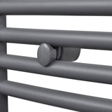 Grey Bathroom Central Heating Towel Rail Radiator Curve 500x1160mm 141899