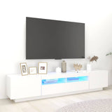 TV Cabinet with LED Lights White 200x35x40 cm 3081906