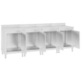 ZNTS Commercial Work Table Cabinet 240x60x96 cm Stainless Steel 3058269