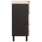 Sideboard White Wash Finish 60 x 33 x 75 cm Solid Mango Wood 4017867