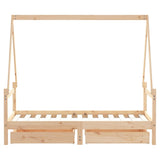 Kids Bed Frame with Drawers 80x160 cm Solid Wood Pine 834474