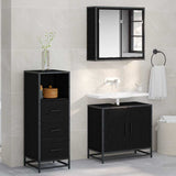 Bathroom Furniture Set with Drawer Black Oak 35 x 37.5 x 100 cm 883607