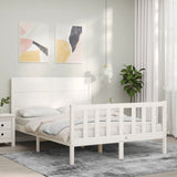 Bed Frame without Mattress White 140x190 cm Solid Wood Pine 3192732