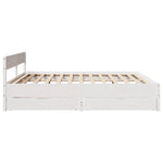 ZNTS Bed Frame without Mattress White 160x200 cm Solid Wood Pine 3301744