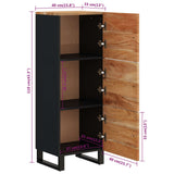 Highboard with 3 Doors 40x33x110 cm Solid Wood Acacia&Iron 352930