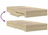 Bed Frame with Storage Sonoma Oak 80 x 200 cm Engineered Wood 3429526