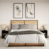 Bedside Cabinets with LED Lights 2 pcs Black Engineered Wood 852022