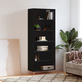 Highboard Black 69.5x32.5x180 cm Engineered Wood 3189558