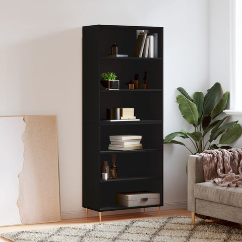 Highboard Black 69.5x32.5x180 cm Engineered Wood 3189558