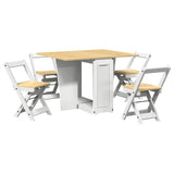 5 Piece Butterfly Dining Set Corona Foldable White Pinewood 3295717