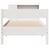 Bookcase Bed without Mattress White 75x190 cm Small Single Solid Wood Pine 3322973