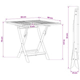 Folding Garden Table Natural 90 x 90 x 75 cm Solid Teak Wood 42042411