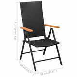 Dining Set Black and Brown PE Rattan, WPC, Steel, Glass Standard 3060088