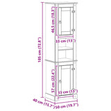 Bathroom Cabinet White 50 x 40 x 185 cm Solid Pine Wood 42024958