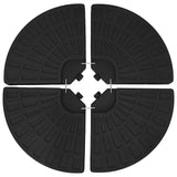 Umbrella Base Fan-shaped 4 pcs Black 47857