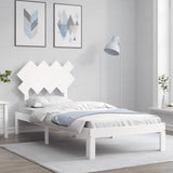 Bed Frame without Mattress White Single Solid Wood Pine 3193692