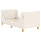 Toddler Bed Frame with Headboard Cream 70 x 140 cm Sheep Fabric 42010844