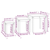 Nesting Tables 3 pcs White Solid Wood Pine 824974
