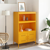 Highboard Mustard Yellow 68x39x113 cm Steel 842973