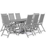 Garden Dining Set Grey Solid Acacia wood with grey wash finish 3079650