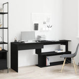 Desk Black Oak 200 x 50 x 76 cm Engineered Wood 862465