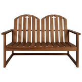 Sofa Set Brown Solid Acacia Wood Medium Durable 44035