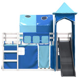 Bunk Bed without Mattress with Slide and Curtains Blue 90x200 cm 3284165