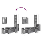 4 Piece Bathroom Furniture Set Grey Sonoma Engineered Wood 3214808