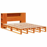 Bookcase Bed without Mattress Wax Brown 150x200 cm King Size Solid Wood 3323880