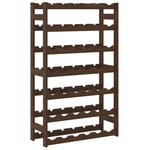 ZNTS Wine Rack for 42 Bottles Brown Solid Wood Pine 373392