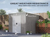 6.5 x 4FT Galvanised Metal Shed with Foundation Kit, Lockable Tool Garden Shed with Double Sliding T3398P314778