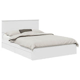 Storage Bed with Headboard White 140 x 200 cm Engineered Wood 3408459