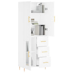 Highboard White 69.5x34x180 cm Engineered Wood 3195947