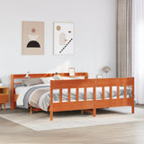 Bed Frame without Mattress Wax Brown 180x200 cm Super King Solid Wood Pine 3306998