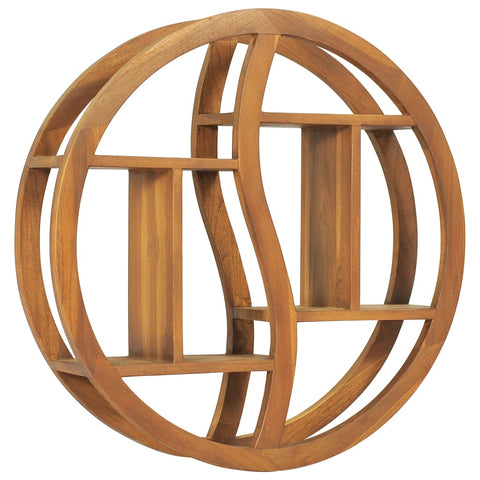 ZNTS Yin Yang Wall Shelf 60x15x60 cm Solid Teak Wood 320770