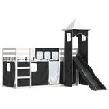 Bunk Bed without Mattress with Slide White and Black 90x200 cm 3284191