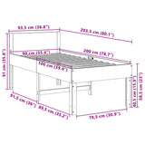 Bed Frame without Mattress White 90x200 cm Solid Wood Pine 855739