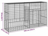 Gabion Basket with Cover 200x50x150 cm Galvanised Iron 3295155