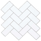 Herringbone Tile 20 pcs White Grey 30 x 30 cm 42021276