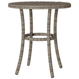 3 Piece Bistro Set with Cushions Grey Poly Rattan 365231