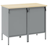 Work Cabinet with Drawer 2 pcs Black and Grey 100 x 55 x 85 cm 3321364
